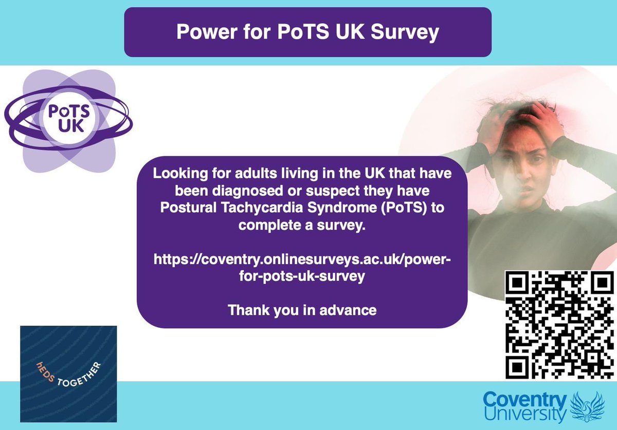 UKPoTS's tweet photo. 1/2 ⭐️ If you are an adult in the UK &amp; have been diagnosed or suspect you have #PoTS please complete this important survey ⭐️
https://t.co/ilvDEz5Ybm

The aim is to improve future healthcare by publishing the results with @hEDStogether @UKPoTS

#MedTwitter #MECFS #EDS #LongCovid https://t.co/GXZsZz59JX