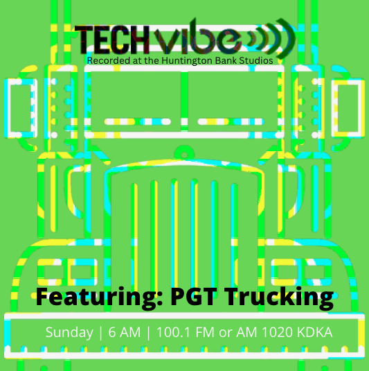 PGH Tech Council & Fortyx80 (@pghtech) on Twitter photo Andrew Erin of <a href="/PGTTrucking/">PGT Trucking, Inc.</a> stops by TechVibe Radio this Sunday (2/12) to talk about the technology behind the trucking industry with its Future of Flatbed Initiative. That's a big 10-4 good buddy! 100.1 FM AM 1020 KDKA 6 AM. Andrew Erin of <a href="/PGTTrucking/">PGT Trucking, Inc.</a> stops by TechVibe Radio this Sunday (2/12) to talk about the technology behind the trucking industry with its Future of Flatbed Initiative. That's a big 10-4 good buddy! 100.1 FM AM 1020 KDKA 6 AM.