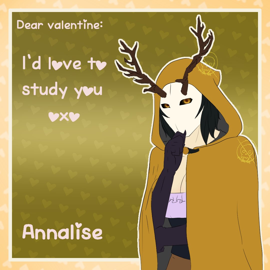 Not4Ghoul_'s tweet photo. Part two in the valentines series. This time with dear Annalise. 
You will be queried from head to toe, with questions about what your whole ‘deal’ is. Your stories studied. What is your act? 
Who were you to who you are now. https://t.co/YTzUsuhp5N
