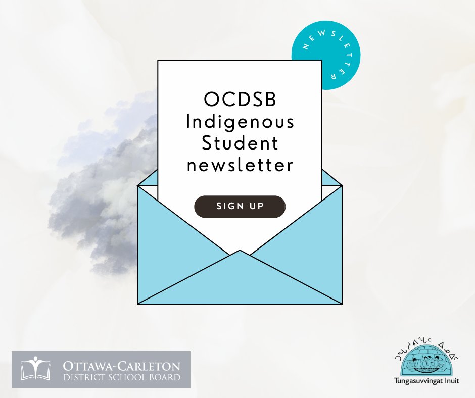Read the latest newsletter of the <a href="/OCDSB/">OCDSB</a> newsletter with resources for Indigenous students in the Ottawa area.

Read here: ow.ly/bqn850MPps0

#Inuit #UrbanInuit #School #Newsletter #Indigenous
