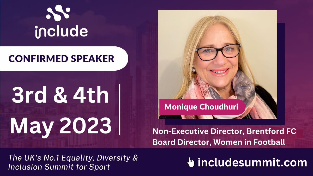 includesummit's tweet photo. Another footballing legend for you now, changing the game from the inside..
We welcome @tigmon! ⚽️🙌🏽
@BrentfordFC Non-Exec Director and @WomeninFootball Board Director, Monique is making change happen in football for the benefit of everyone!
Too excited!! 🤩 #includesummit23 https://t.co/TyIbv7PpmW