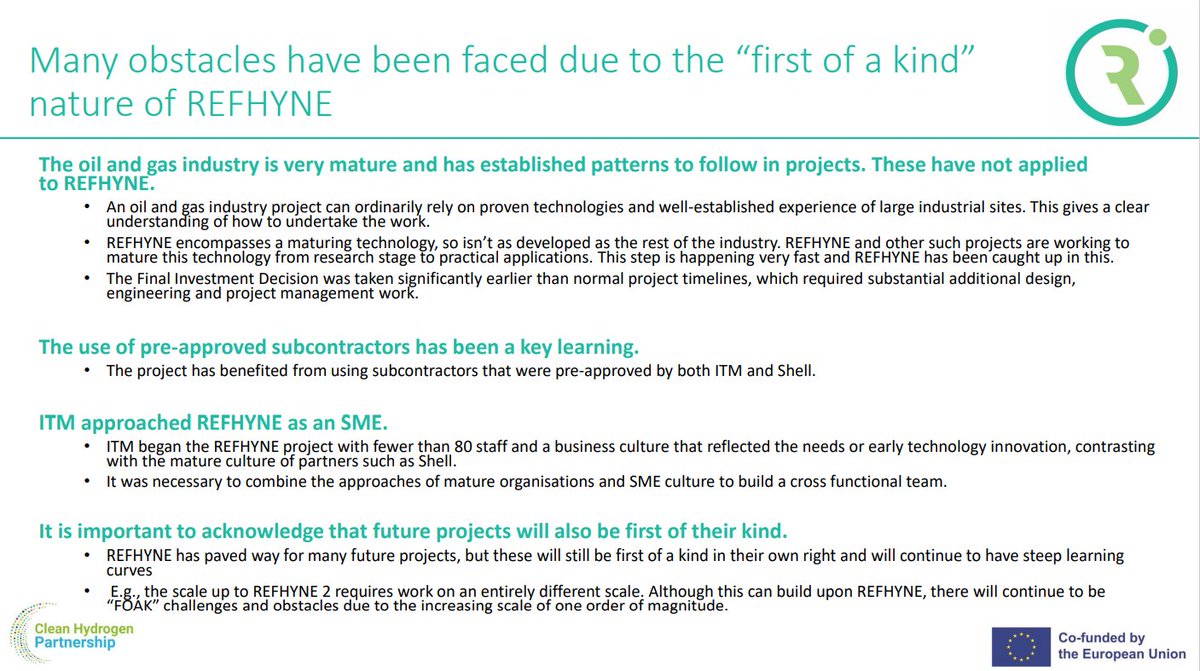 #REFHYNE has launched a new wave of first of a kind hydrogen projects, from which many key lessons heave been learned. 

Follow this link to read about the other key learnings from the project so far: refhyne.eu/wp-content/upl…