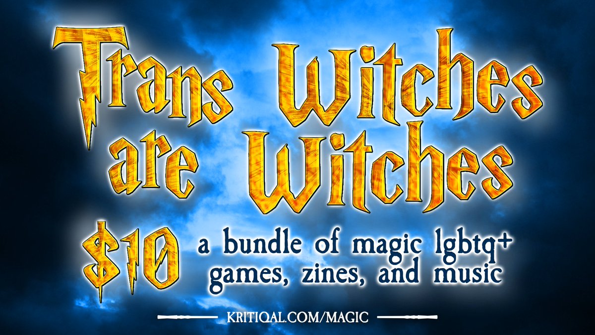 If you are experiencing financial hardships or otherwise can't afford the main bundle, there is a sister bundle for $10. You don't need to inherit a bank vault to join our coven.🔮

itch.io/b/1713/trans-w…