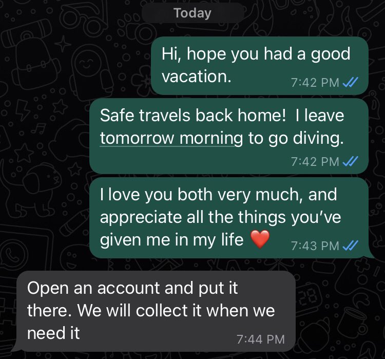 gajco's tweet photo. This is what happens when I try to be affectionate with my parents.. at first I was confused..  then they called me back to clarify that they would like to file the ‘thank you’ so that it can be redeemed later 😋 https://t.co/IVpBolxS5S