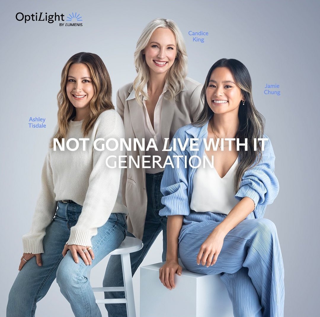 ckingdaily's tweet photo. February 10, 2023 | #CandiceKing with Ahsley Tisdale and Jamie Chung for #OptiLight by @Lumenisvision Campaign. https://t.co/4VaKOQ8YiO