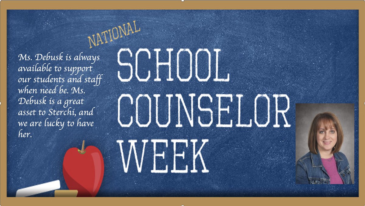 Happy School Counselor Week to the best in the business. We are lucky to have you at Sterchi, and thank you for all that you do for our school and community.