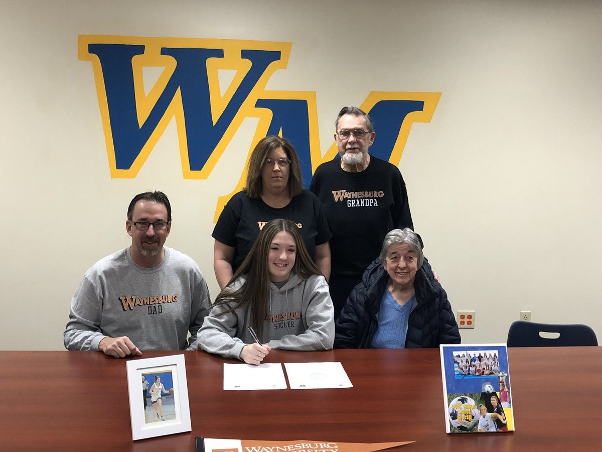 Congrats to @__emilybeck41 who signed her NLI today to @WU_wsoccer where she will continue to play soccer and basketball and major in exercise science