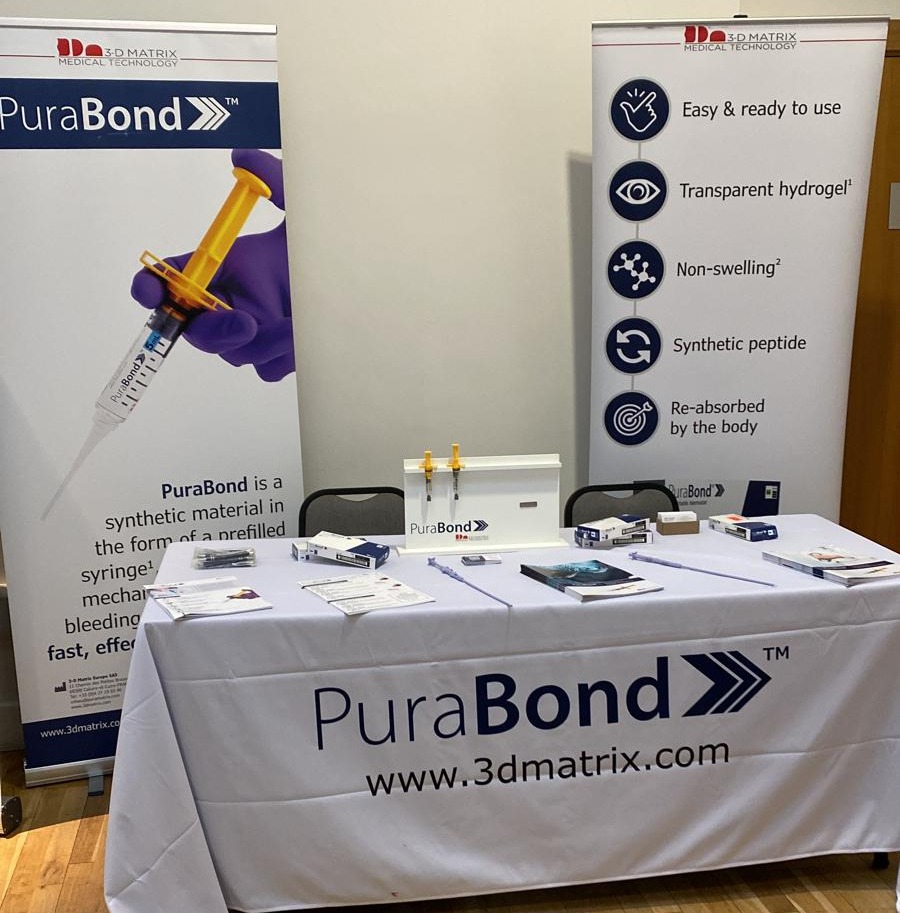 Having a great time at the International Heart Valve Congress today in Edinburgh!
Drop by today or tomorrow to speak to our team about implementing PuraBond in your hospital.
#cardiac #purabond #3dmatrix #haemostat #transparent #readytouse #peptides #medicaldevice #healthcare