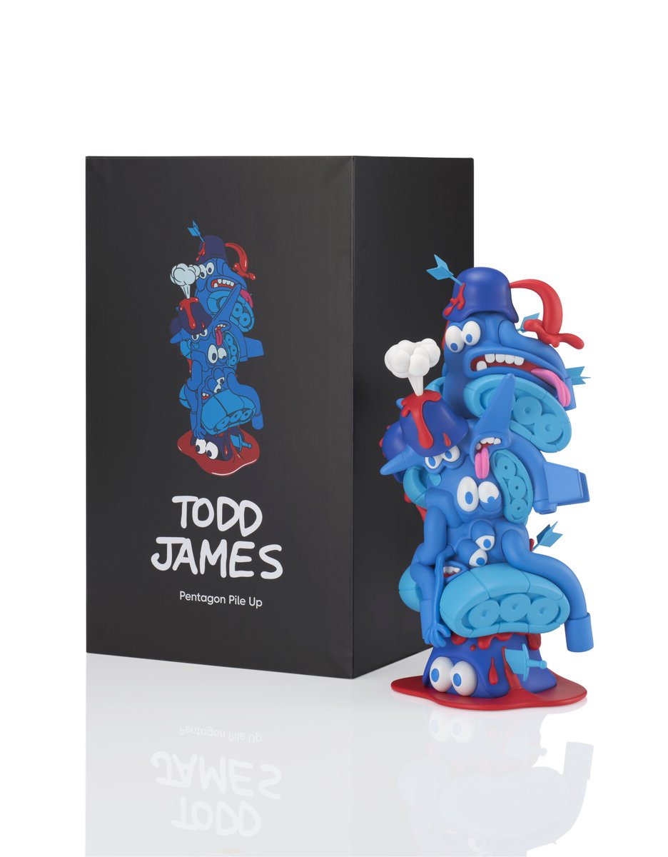 #PentagonPileUp  Limited edition：350 PVC, ABS /H35 x W18.9 x D17.4 cm/ 89,000 JPY  (approx. 680USD) This ltd edition sculpture was produced for Todd's exhibit "Soldier Of Fortune" at <a href="/NANZUKAUNG/">NANZUKA</a> The sculpture is a miniature vinyl version of Todd's first large bronze sculpture.