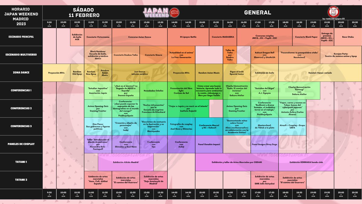 todosobre_japan's tweet photo. Ya tenéis el horario general definitivo que hemos hecho de la #japanweekend en #madrid donde asistiremos como pase de prensa 💪. ¡Nos vemos mañana en la #japanweekendmadrid !⛩️🇯🇵
@Japan_Weekend
Más info en: 👉 https://t.co/7SNNRC1PCY #eventootaku #eventocosplay https://t.co/KNgqWcE5vn