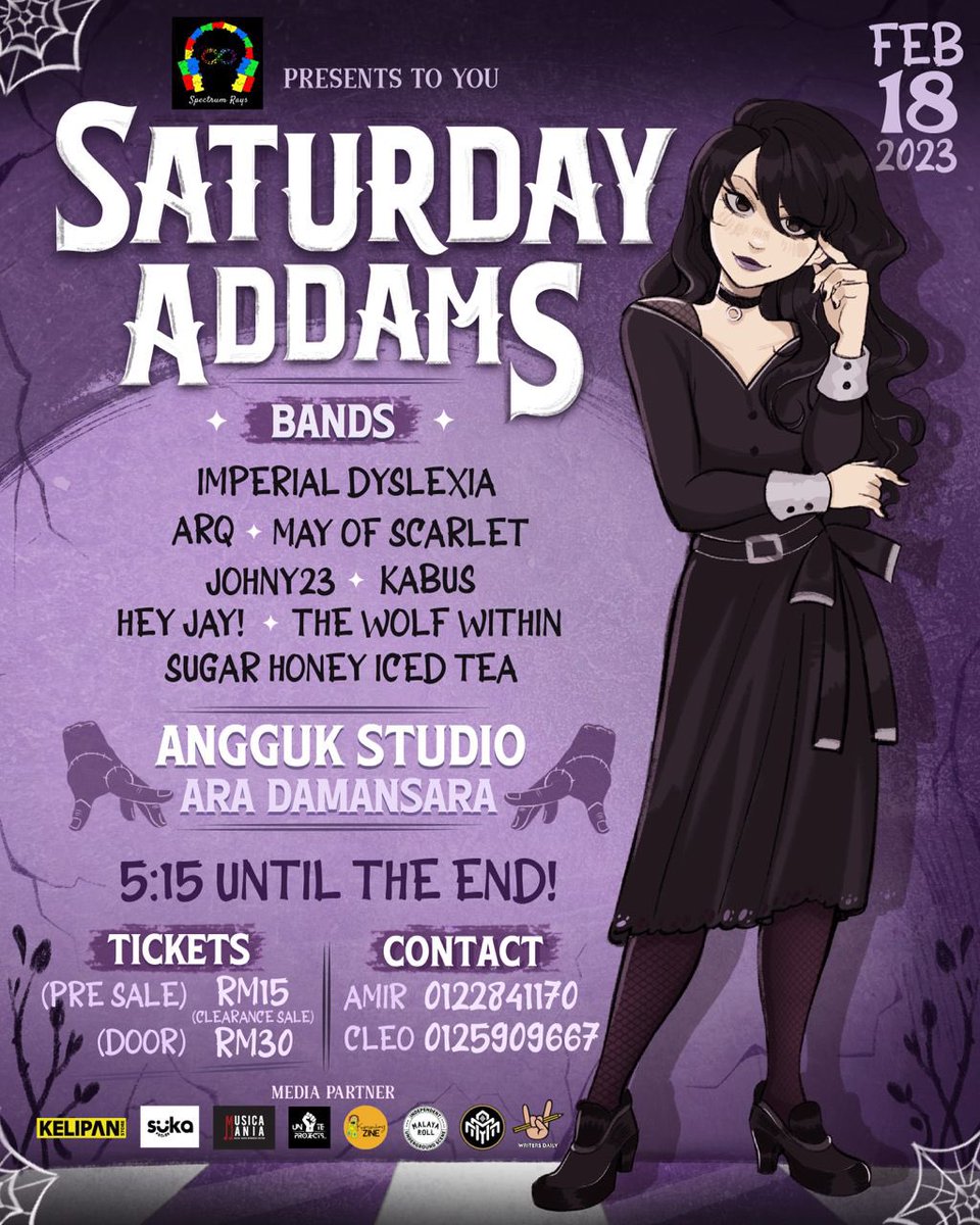 kabus46400's tweet photo. Save the date!

18/2/2023 (Saturday) 

Kabus akan menyertai GIG yang bertempat di Angguk Studio (Ara Damansara) bersama lineup yang 🔥

Pre Sale - Rm 15!

nak beli ticket boleh tekan link di bawah

https://t.co/nYMhX9Dh1O

Jumpa anda di sana 

#saturdayaddams https://t.co/dUdypHUBm6