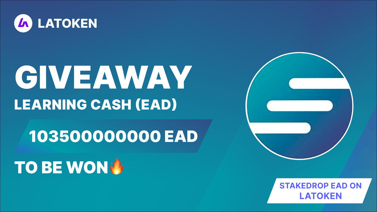 🏆 $2000 LEARNING CASH (EAD) Giveaway on #LATOKEN

🔥 211 Winners.
✅ Complete all tasks and qualify for the #Giveaway 
📲 Tag 5 Friends and Follow.
⏰ February 10, 2023 - February 19, 2023.

JOIN GIVEAWAY👉 go.latoken.com/an7