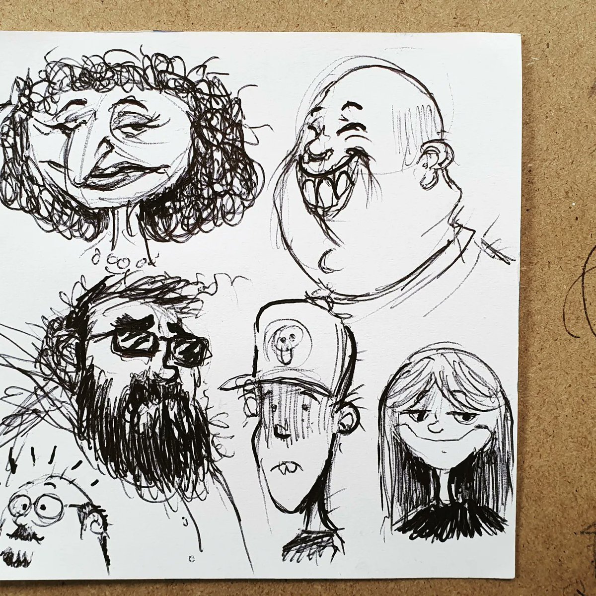 framerenders's tweet photo. ➡️✏️My week in #scribbles
#friday #tgif #faces #sketchbook
#february #winter #randomthoughts  #comic  #ballpointpen #brushpen #comicbook #cartoons #doodles #inking #art #artwork #sketching #draw #cyprus #illustration #penciling #characterdesign #dailysketch #framerenderstudio https://t.co/pKUmKnT7Z0