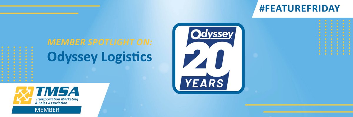 It's time for #FeatureFriday 💥 Help us wish Odyssey Logistics a Happy 20th Bday 🎂👏
Odyssey has spent the last 20 years enhancing logistics expertise in transportation + technology. Celebrate with them at hubs.li/Q01BQXHR0. 

 #transportation #logistics