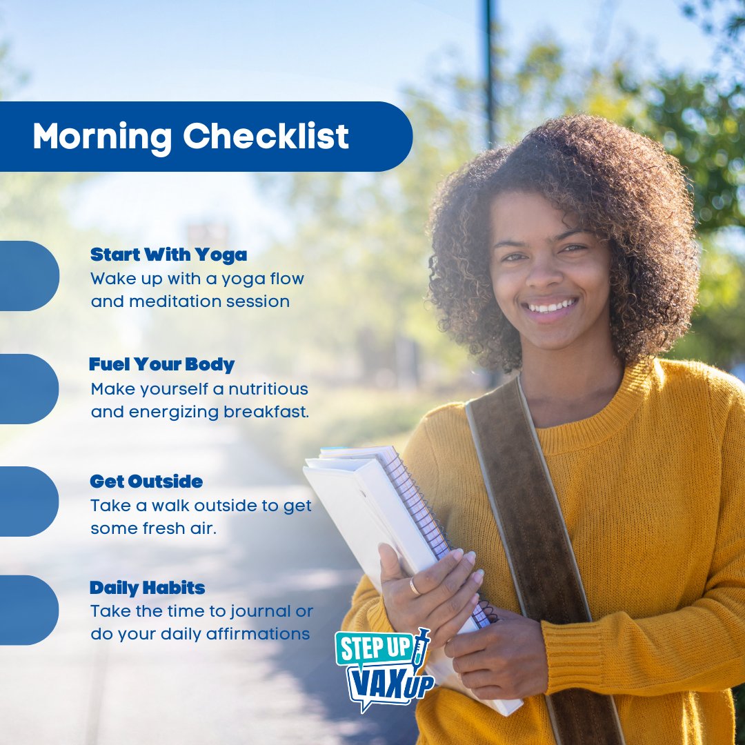 Start your morning off right with a fantastic routine! A morning routine sets the tone for focusing in classes, completing your tasks, and your mood!🌅 Source: Vessel Health