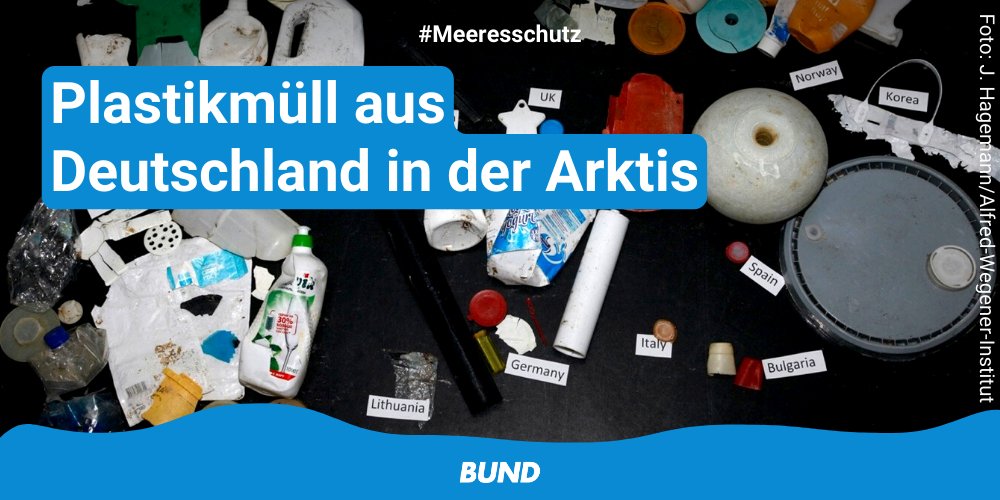 bundnaturschutz's tweet photo. Neue #CitizenScience-Studie von @AWI_de zeigt: Die 🇩🇪 #Plastikindustrie u. unzureichendes #Abfallmanagement verschmutzen sogar entlegenste Weltregionen wie die #Arktis. ❄🌊🥤 #Meeresschutz beginnt an Land. #Plastikwende + #Meereswende JETZT! 
👉 https://t.co/lpctx2VsIG https://t.co/CBc67myEaW