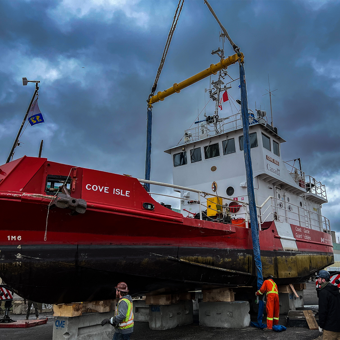 What’s new at the Thorold Multimodal Hub? 

Hub tenant Canadian Maritime Engineering recently hauled out the Canadian Coast Guard vessel Cove Isle. CME is now conducting safety inspections and upgrades.

Photo: Mark Hall, GM, CME 
<a href="/CoastGuardCAN/">Canadian Coast Guard</a> <a href="/CME_LTD/">Canadian Maritime Engineering</a>