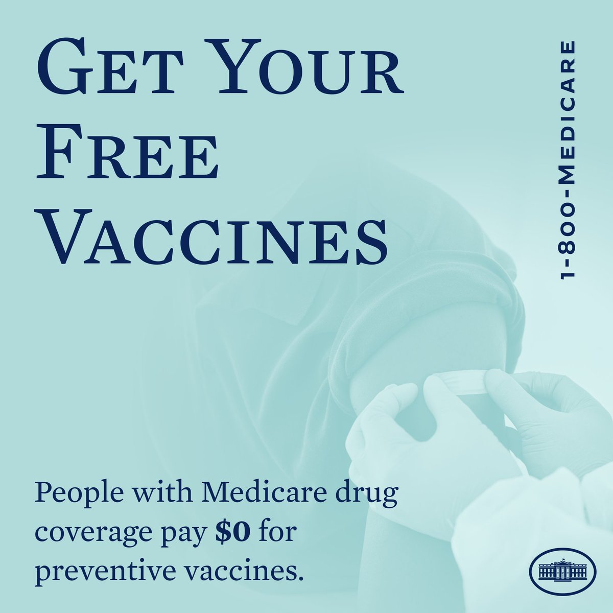 POTUS46Archive's tweet image. For folks covered by Medicare, common preventive vaccines are now free.