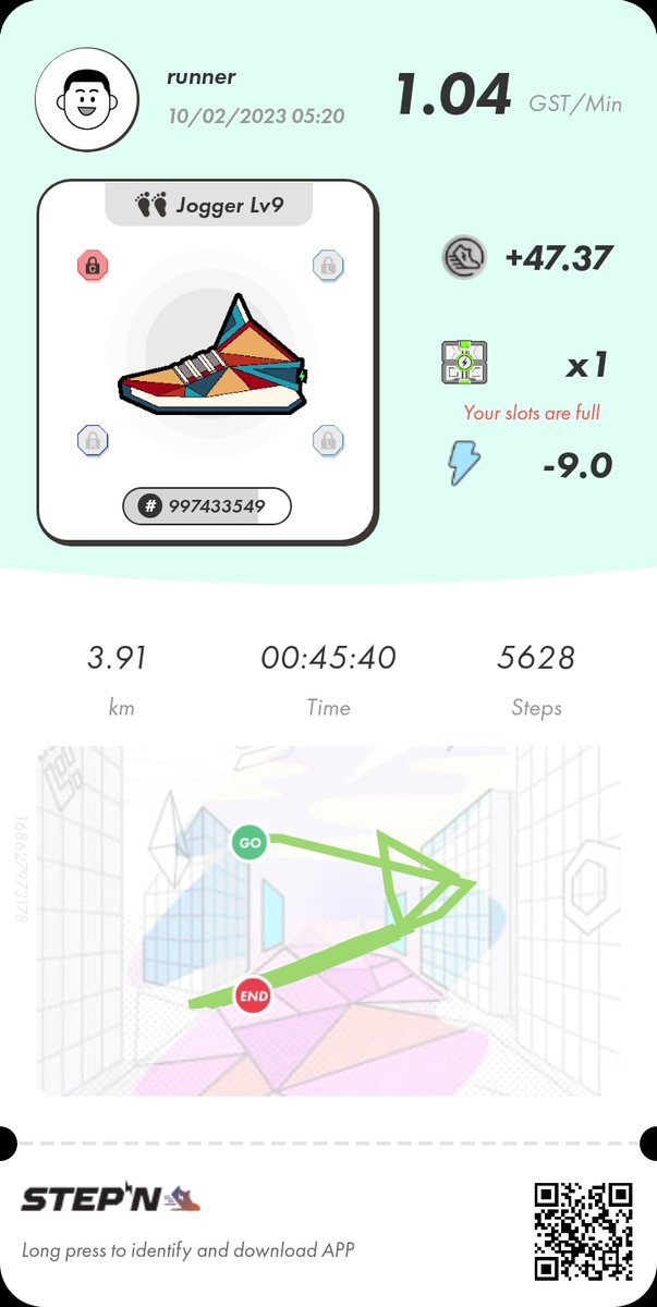 EGO_DAO's tweet photo. Hello everyone! Sometimes you just want to walk around the block, and we think that’s a good enough route!
Our STEPN scholar shares their route with you!
+47.37 $GST
9 energy and 46 minutes spent!
#stepnstats #walk2earn #run2earn #MoveToEarn https://t.co/cXpA11YWbC
