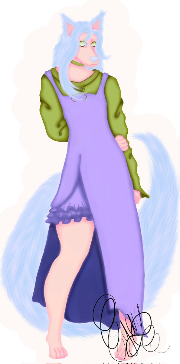 Me encanta como quedó, es un lobo ^^
#Anthro #anthrowolf #purpledress #greeneyes #wolf #art #FYP