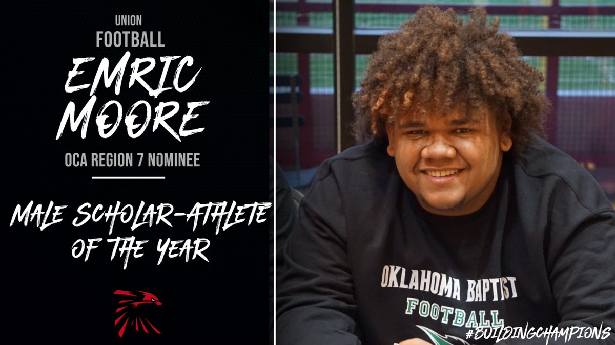 Union_Athletics's tweet photo. Congrats to @unionfootball senior Emric Moore for being selected as the OCA Region 7 Male Scholar-Athlete of the Year! https://t.co/2hIU5duffD