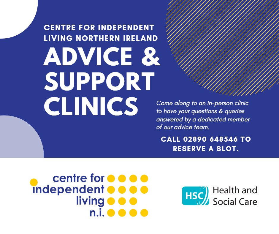 Don't forget to call us on 028 9064 8546 if you would like to book a slot at our first CILNI clinic on Wednesday, February 15th at Derry Central, 35 Foyle Street.  There are only a few slots left.