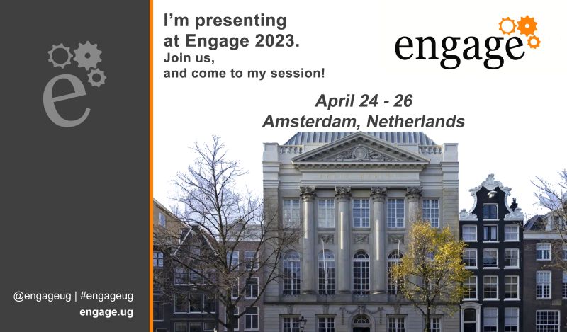 We've been busy with abstracts and will be presenting at Engage. Have a look at the agenda and register for the conference taking place in Amsterdam from April 24-26 2023 #engageug #hclsoftware 
engage.ug/engage2.nsf/Pa…
