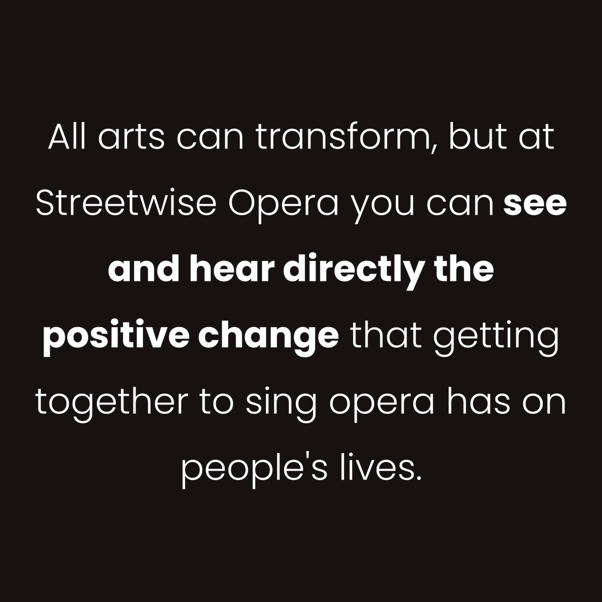 A great thing about getting involved with our work is witnessing how participants rebuild their confidence. As our Chair <a href="/lindenife/">Linden Ife</a> says, being a Trustee of Streetwise lets you see and hear how opera changes lives. Want to join our Board? Find out more at streetwiseopera.org/vacancy/truste…
