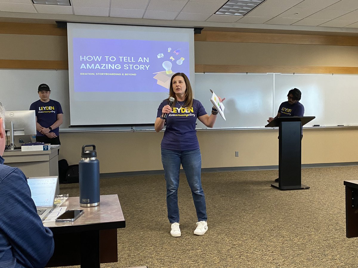 BrookeVH28's tweet photo. I’m excited to hear from @KarenGeddeis and the Leyden Team about all the cool things they are doing to share #oneamazingstory at a time for their school community @INSPRABoard #schoolpr https://t.co/eK47cOrmrs