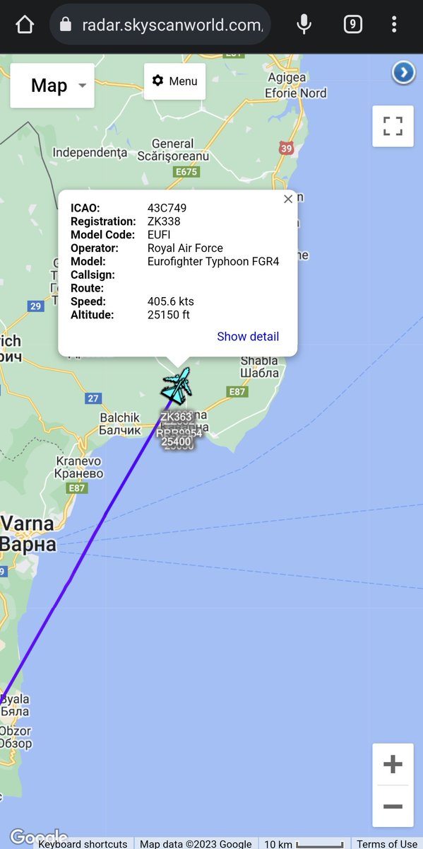 scan_sky's tweet photo. #RRR7210 Getting Ready To Head Over The #BlackSea After Refuelling With #BART20 โฝ
Fighter Escort To Be Provided By #CHAOS Flight (#RAF ๐ฌ๐ง Typhoon FGR4s - #ZK338/#ZK363) https://t.co/78TScK9k1h
