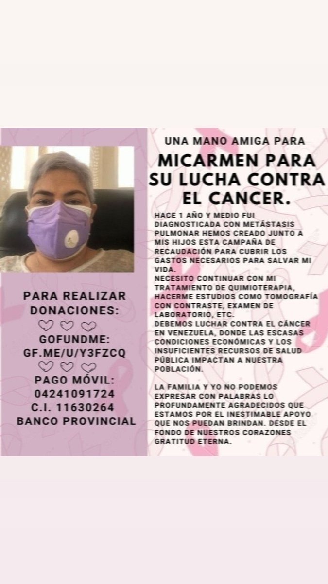 Buenos días amigos por acá le voy d presentar el informe y presupuesto del tratamiento de radioterapia que necesito de manera urgente