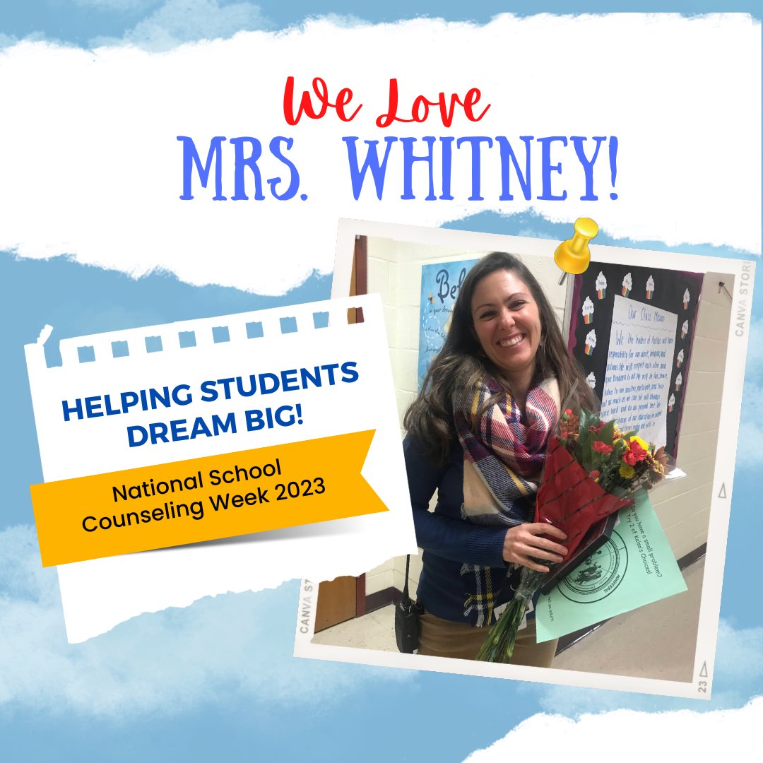 We can’t let the week end without acknowledging our amazing school counselor! Mrs. Whitney, we love you and cannot adequately put into words how much we appreciate everything you do for our students &amp; staff each day! Happy National School Counseling Week! 💕