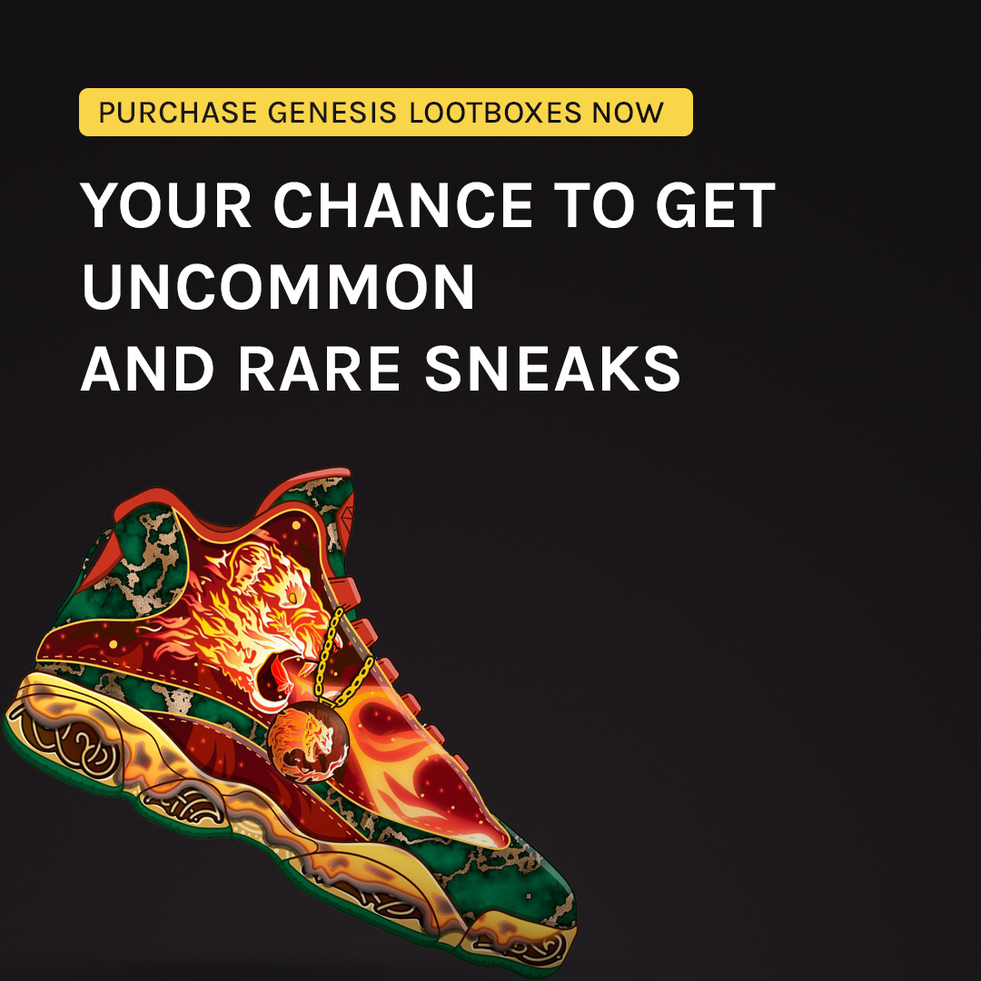 StepApp_'s tweet photo. 👟 Now for Sale: Genesis SNEAK Lootboxes 

Uncommon and Rare Genesis Lootboxes are now available in the Sales tab. You can purchase these Lootboxes using $KCAL!

The SNEAKs inside will match the rarity type of the Lootbox, so rest assured you get what you pay for! 

1/3 https://t.co/6P51wr4AkG