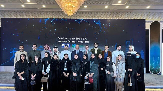 PMU_SPE's tweet photo. Pmu SPE chapter has attend the first 2023 SPE- Dinner meeting. 
We had a great talk from Mr. Bob Wilt the Chief Executive Officer of Saudi Arabian Mining Company, Maaden, who gave insights into the region's efforts in the mining business. 
Many thanks to Mr.Robert and the SPE-ksa https://t.co/9XAtkjygjW