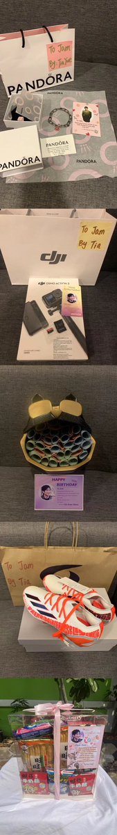 yxt0402's tweet photo. 这段时间囤的礼物都送完啦，嘻嘻～
谢谢每次帮我送的小伙伴～
希望果酱用得开心、吃得也开心～❤️❤️
Hope you like them～
Love you～
@RachataJam 
#JamRachata 
#JUBILEExแจมฟิล์ม
#CoolJamBirthdayCharity https://t.co/EU86n9YAQP