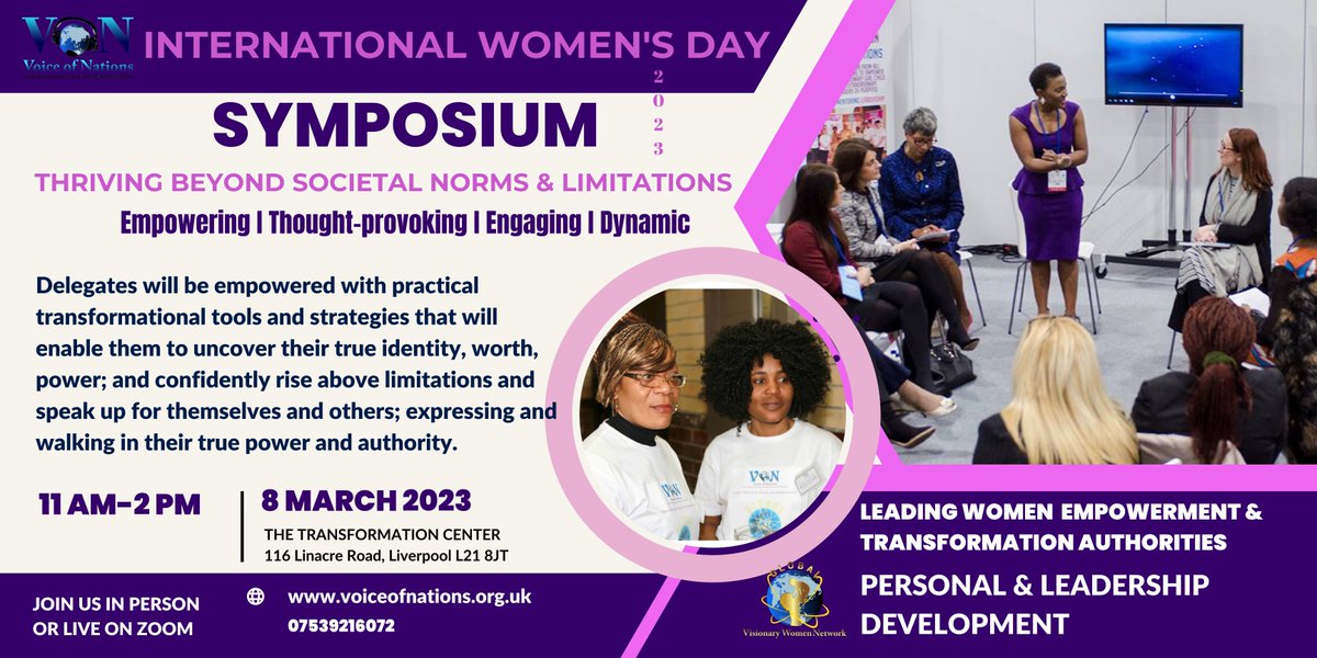 VoiceofNations1's tweet photo. YOU ARE SPECIALLY INVITED TO THE  INTERNATIONAL WOMEN'S DAY SYMPOSIUM AN EMPOWERING, THOUGHT PROVOKING &amp; DYNAMIC EVENT TO UNCOVER WOMEN'S  TRUE WORTH  &amp; ENABLE THEM TO THRIVE BEYOND SOCIETAL NORMS &amp; LIMITATIONS- https://t.co/8vqJ1hBfoI https://t.co/NZf2u9kPVe