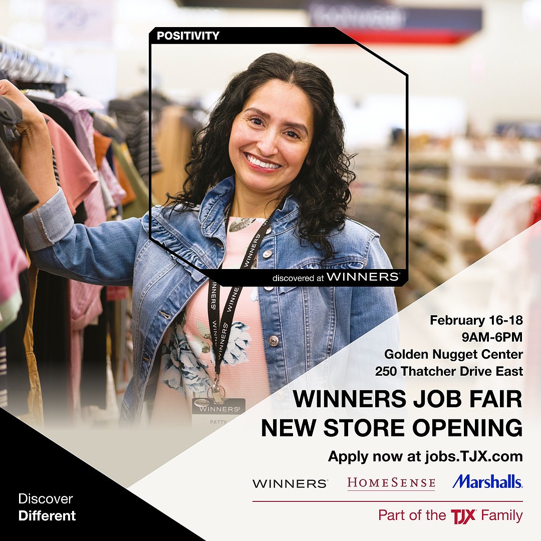 We are opening a new Winners store in #MooseJaw and are #nowhiring Store Associates. Join us at our upcoming job fair to discover how you can be part of the WINNERS team! #ApplyNow #DiscoverDifferent #LifeatTJXCanada
jobs.tjx.com/global/en/moos…