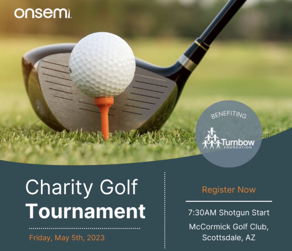 turnbowgives's tweet photo. ⛳️Sign up has begun for the 16th annual onsemi Charity Golf Tournament benefitting the Turnbow Foundation! Friday, May 5th. 
Visit our website to get your spot! https://t.co/hPKIE0z82q https://t.co/ZJ3a13iuCd