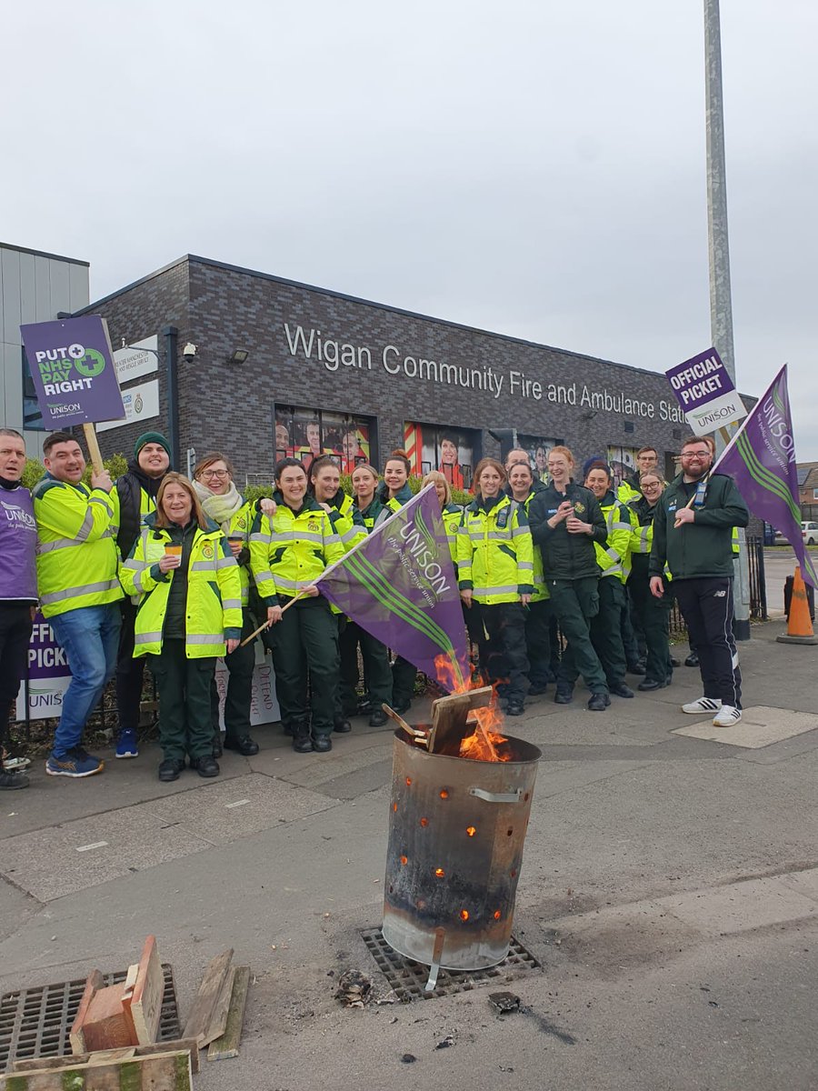 Keeping warm and staying strong, at Wigan, North West Ambulance Service 
#PutNHSPayRight