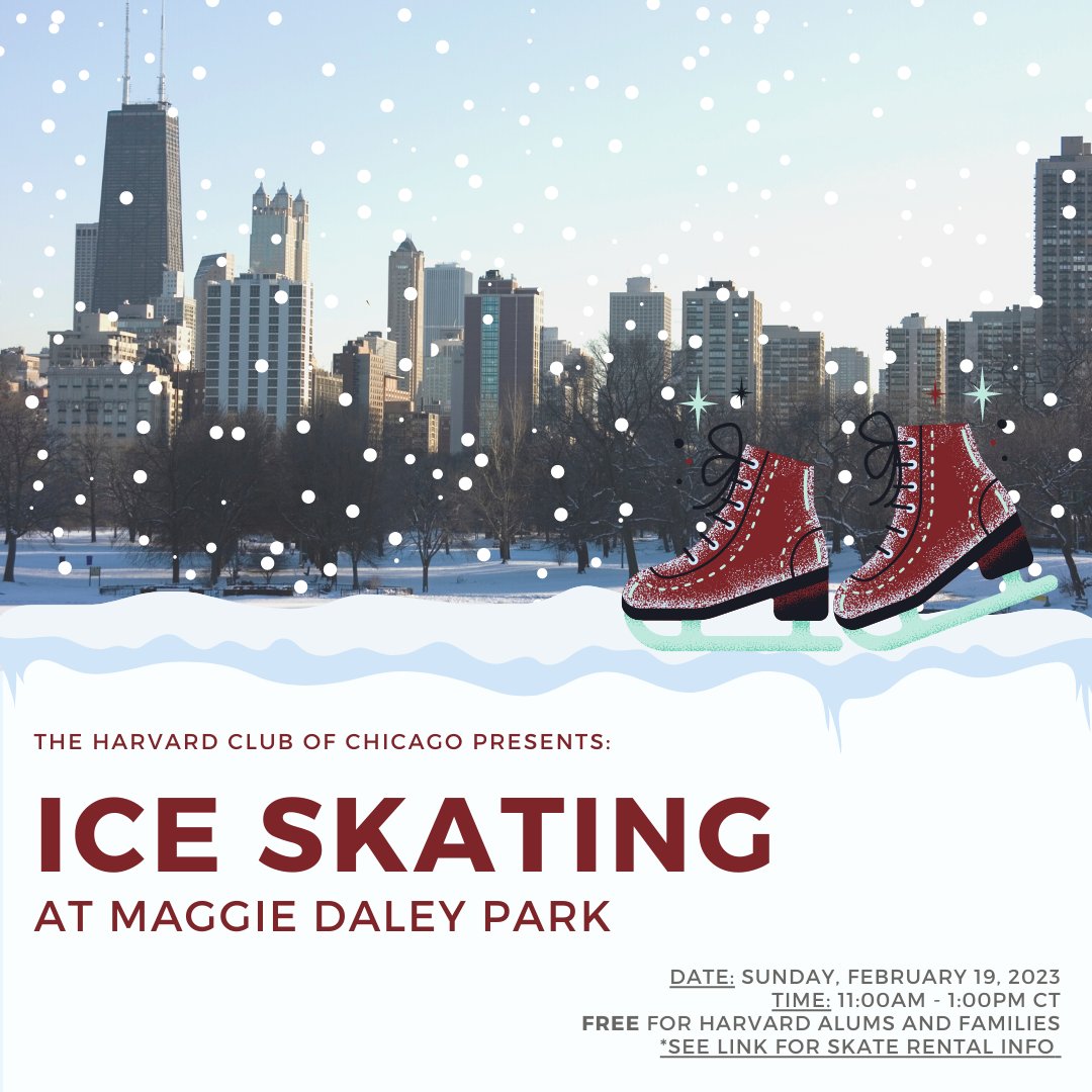 Harvard_Chi's tweet photo. Join us for some winter fun with HCC Ice Skating at Maggie Daley Park on Sunday, February 19th.

This is event is free for Harvard Alums and families. Use this link for more information: https://t.co/cFt2DcKm8e https://t.co/XLuYjYs5CX