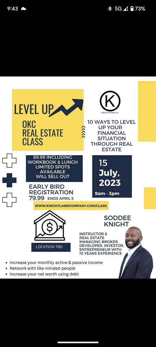 HelloKeturah's tweet photo. Check out this real estate class hosted by my ❤️ @SoddeeKnight #okcrealestate #levelup
#realestateclass #FinancialFreedom
#BeYourOwnBOSS https://t.co/zkBHHUpoka