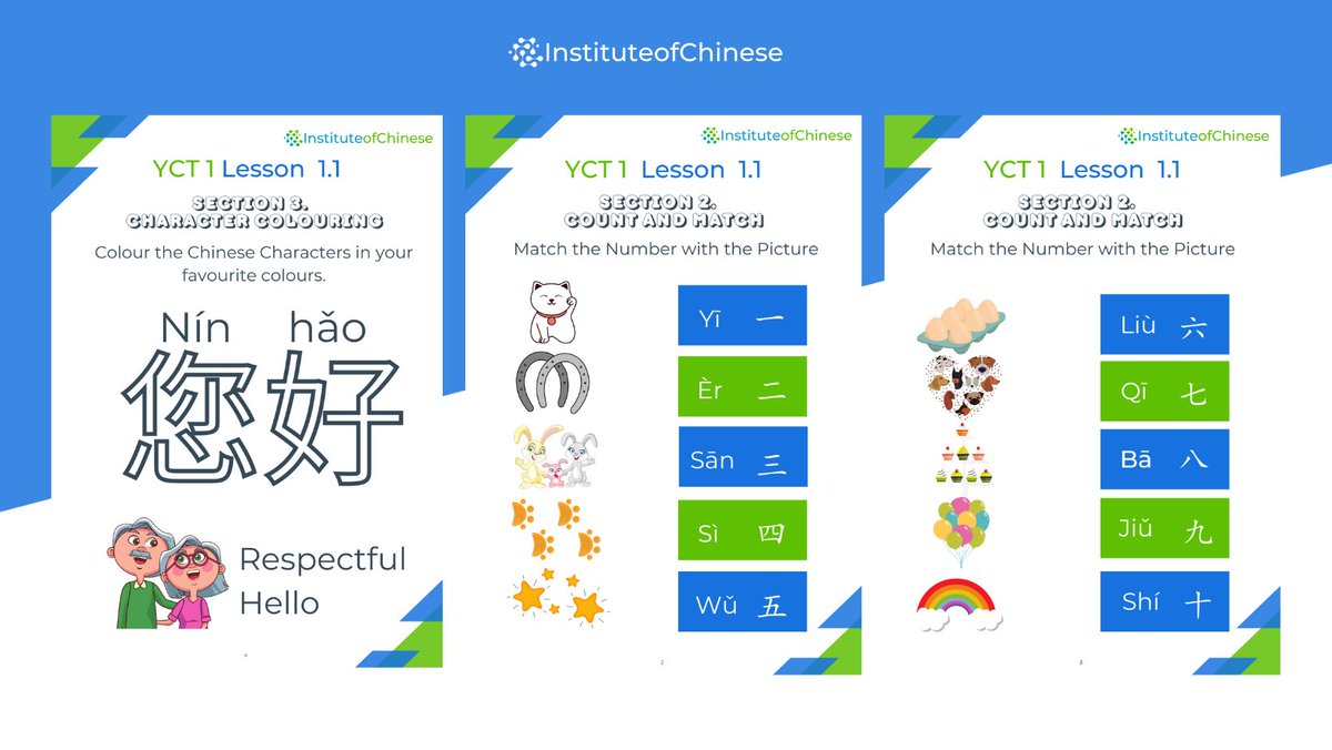 It’s Freebie Friday again.. more like Fri-Yay! Let's celebrate with some FREE Chinese language #digital downloads!

Up for grabs today is some of our #YCT 1 Lesson 1 digital Homework Handout from our Chinese Live 1:1 online program for #K12 Students: instituteofchinese.com/freebie-friday