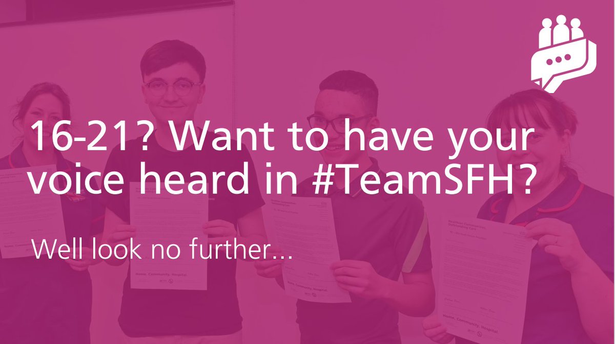 SFHFT's tweet photo. Are you aged 16-21?

Sherwood Forest Hospitals are inviting you to have your say in the services we provide for young people.

📲 For more information: sfh-tr.youth.forum@nhs.net https://t.co/cVfxsoHNRy