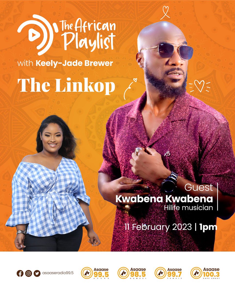 Catch Kwabena Kwabena tomorrow on #TheAfricanPlaylist with MzKeekie from 1pm💕

Don’t miss it.

#AsaaseRadio