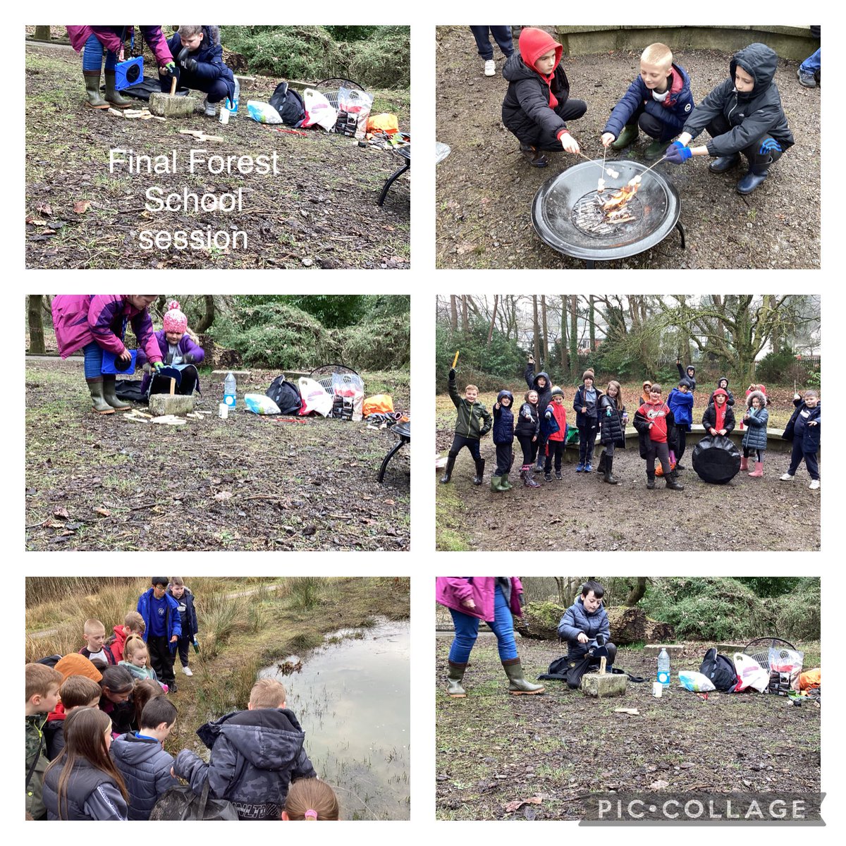 Efydd making swords, a fire and making smores. Oh, and we saw frog spawn in the pond. An action packed last session! Diolch Miss Williams!!