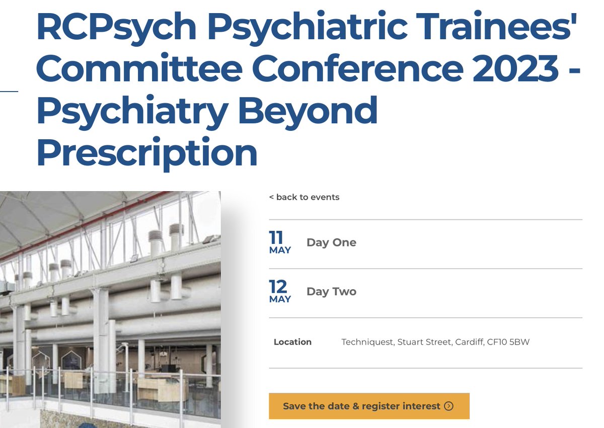 Excited to share the @rcpsychTrainees conference 2023 is on 'Psychiatry Beyond the Prescription' 🌽🍐🌱🏃‍♀️🏋️‍♀️🧘‍♂️Follow the link to find out more and register interest: rcpsych.ac.uk/events/confere…