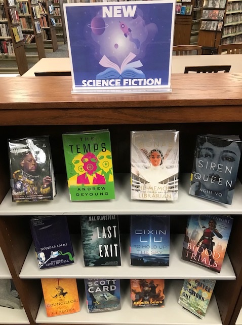 Some new additions to NOBR PL's always expanding #sciencefiction collection! Swing on by to check them out! #scifi #scifibooks #sciencefictionbooks #northbrunswicklibrary @blackpotmojo @AndrewJDeYoung @JanelleMonae @NghiVoWriting @maxgladstone @CixinLiu