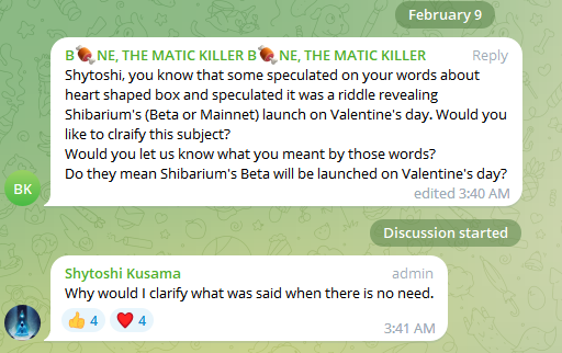 ShibaInuHodler's tweet photo. Did @ShytoshiKusama just confirm 14th Feb as the launch day of #Shibarium? 🤔 https://t.co/moHACkq3qh