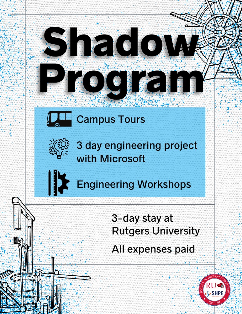 The Rutgers Society of Hispanic Engineers is hosting the 2023 Shadow Program created by Rutgers Engineering students. This will be from April 13th to April 15th. Priority Registration ends on March 3rd and final will be March 24th. Application form: forms.gle/RiEhvM9fUUzjtf…