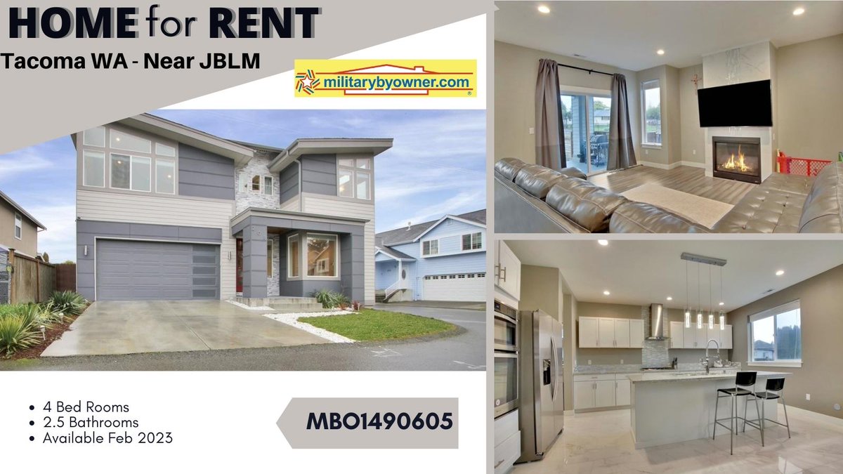 Check out this opportunity to rent a luxury home with great features within 10 miles of #JointBaseLewisMcChord! This Tacoma WA home is available to rent now and features a master suite, spacious living spaces, fenced yard & 2 car garage.

MBO1490605 bit.ly/3Yk4HXy